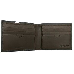 NEW Timberland Men's Black Leather Bifold Wallet Lightweight Billfold